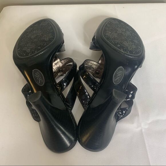 Sofft Isola Black Patent Leather Dress Sandals 11 - Picture 5 of 8
